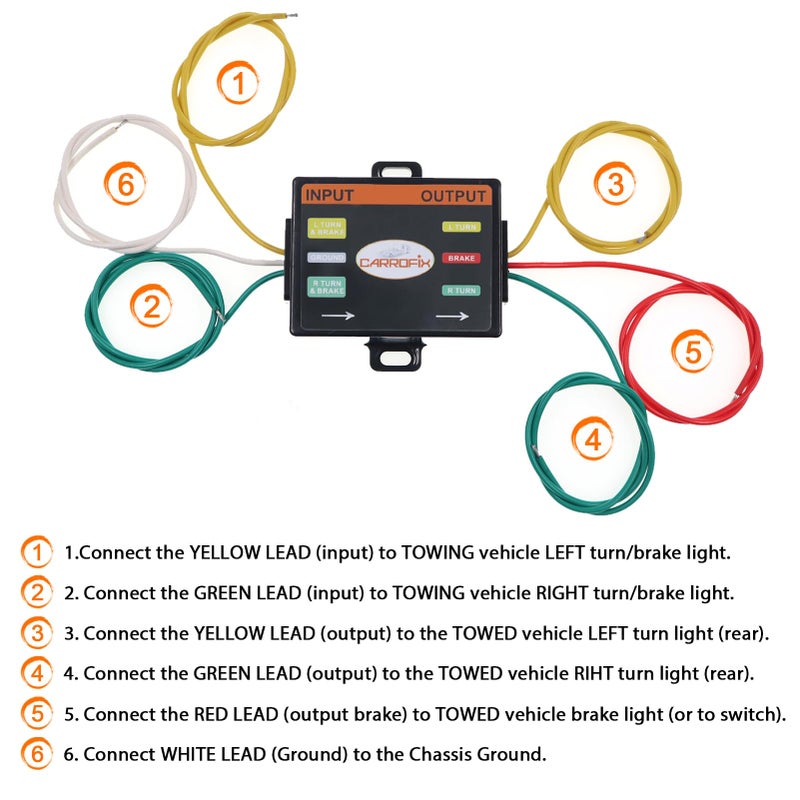CARROFIX LED Compatible 2 Wire to 3 Wire Splice-in Trailer Tail Light Converter for RV Flat Towing, Easy to Separate Brake and Turn Signals - Image 3